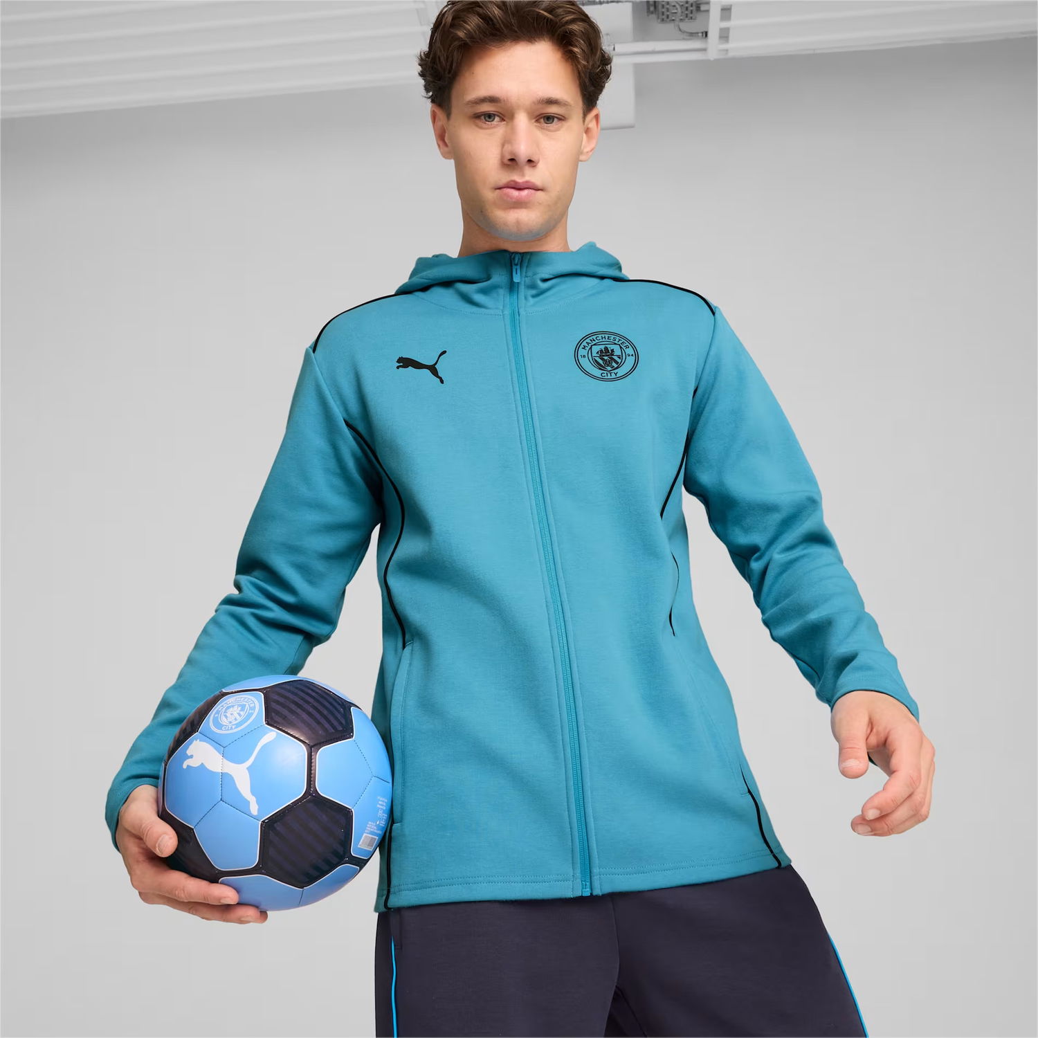 Bunda Puma MCFC Casuals Hooded Jkt Tyrkysová | 777565-31, 1