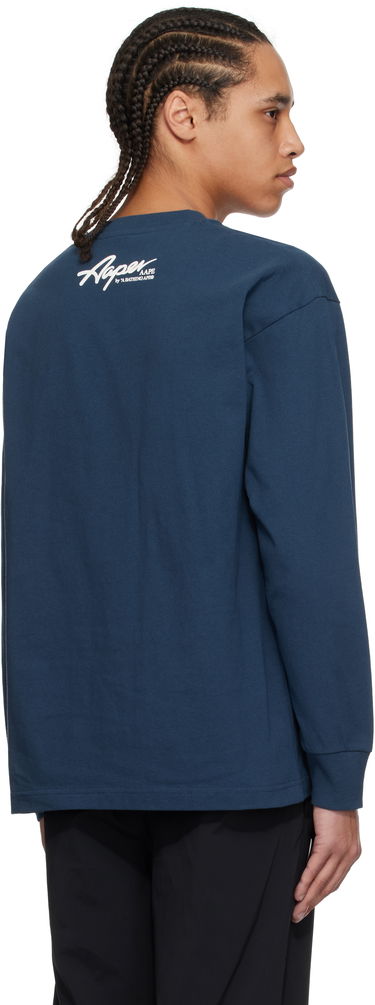 Tričko AAPE by A Bathing Ape AAPE by A Bathing Ape 'AAPE Theme AAPER' Long Sleeve T-Shirt Navy | AAPLTM1610XXNNYX, 2