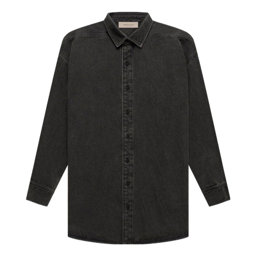 Košeľa Fear of God Essentials Long Sleeve Denim Shirt Čierna | FOG-SS22-460