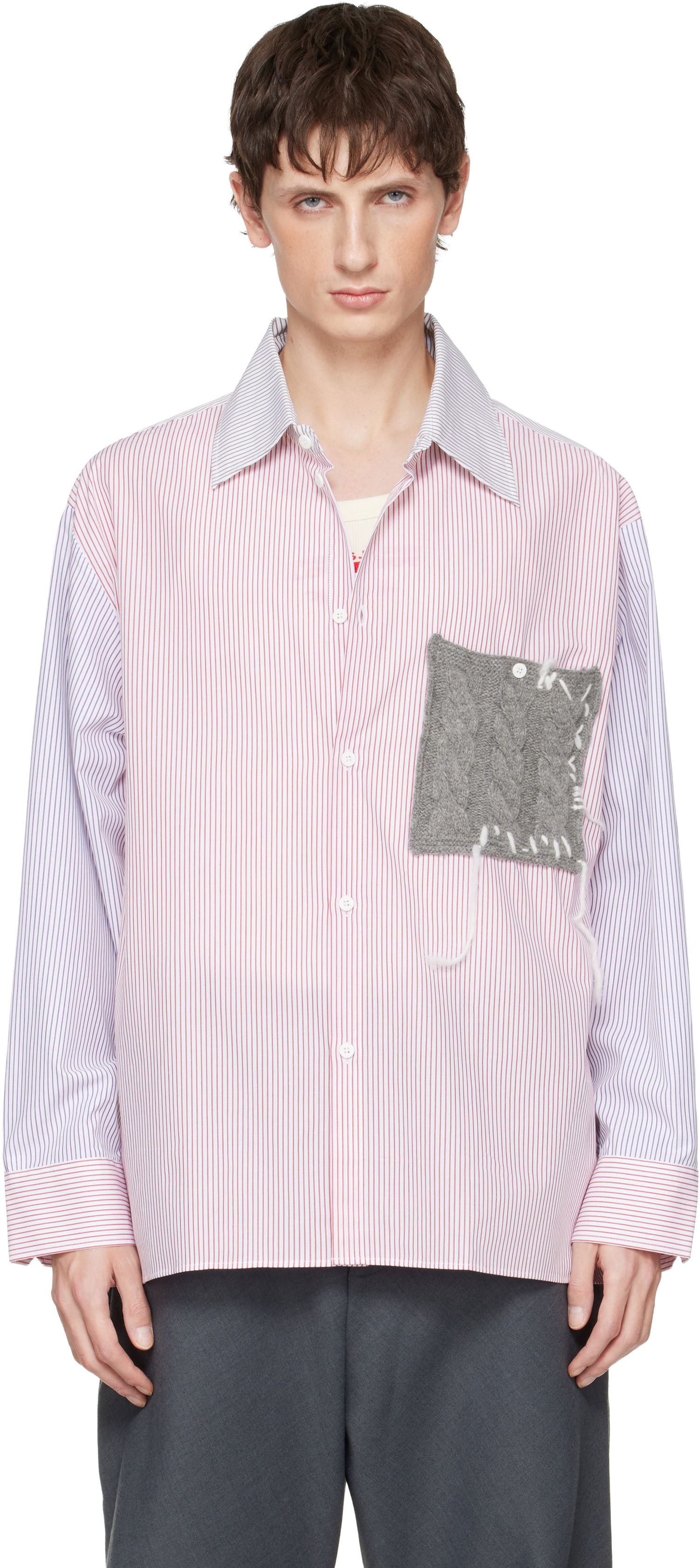 Košeľa Charles Jeffrey Loverboy Charles Jeffrey LOVERBOY Oversized Long Sleeve Knitted Patch Shirt Rôznofarebný | 052070501, 0