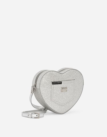 Taška cez rameno Dolce & Gabbana Dolce & Gabbana Dg Girlie Heart Glittery Fabric Bag Metalická | EB0248AA74580998, 1