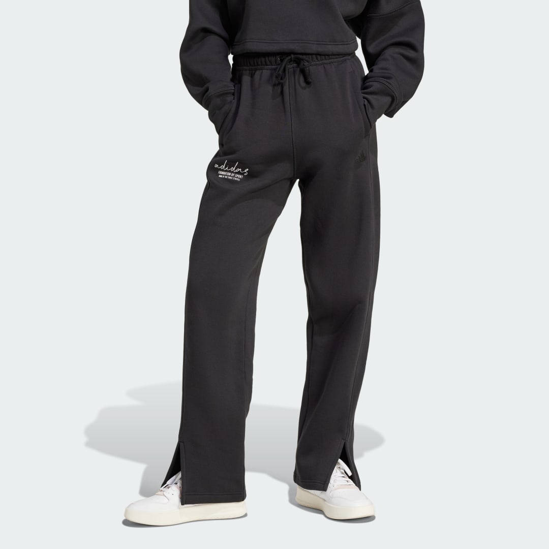 Tepláky adidas Performance Embroidered Fleece Straight Leg Pants Čierna | IY1470, 0