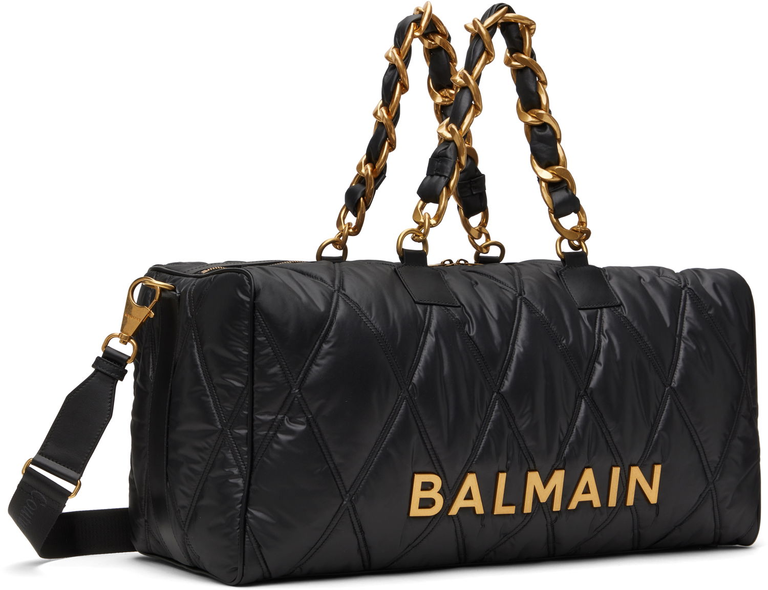 Cestovná taška Balmain Balmain Quilted Nylon Diamond Travel Duffle Bag Čierna | EM1EC237TNDT, 1