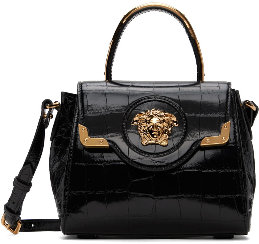 Black Croc-Effect 'La Medusa' Small Bag