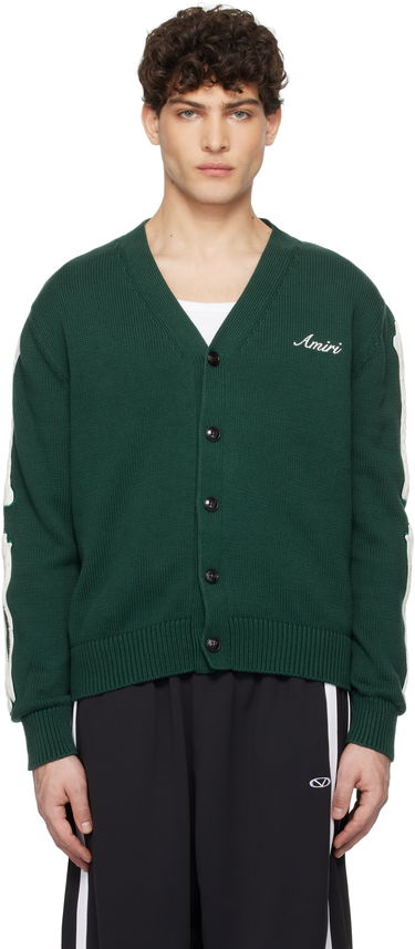 Sveter AMIRI Amiri Bones Cardigan Zelené | AMKNCD1042, 0