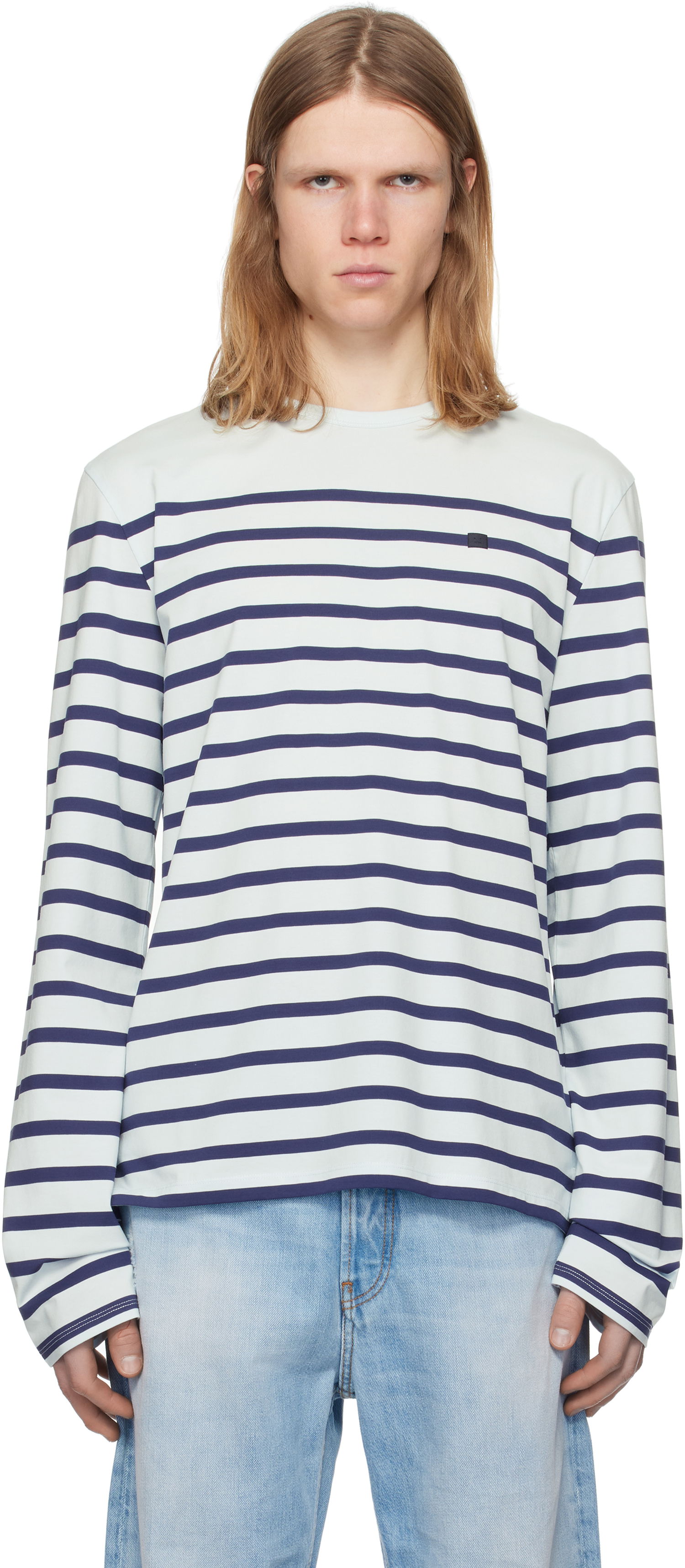 Tričko Acne Studios Acne Studios Striped Long Sleeve T-Shirt Modrá | CL0306-, 0