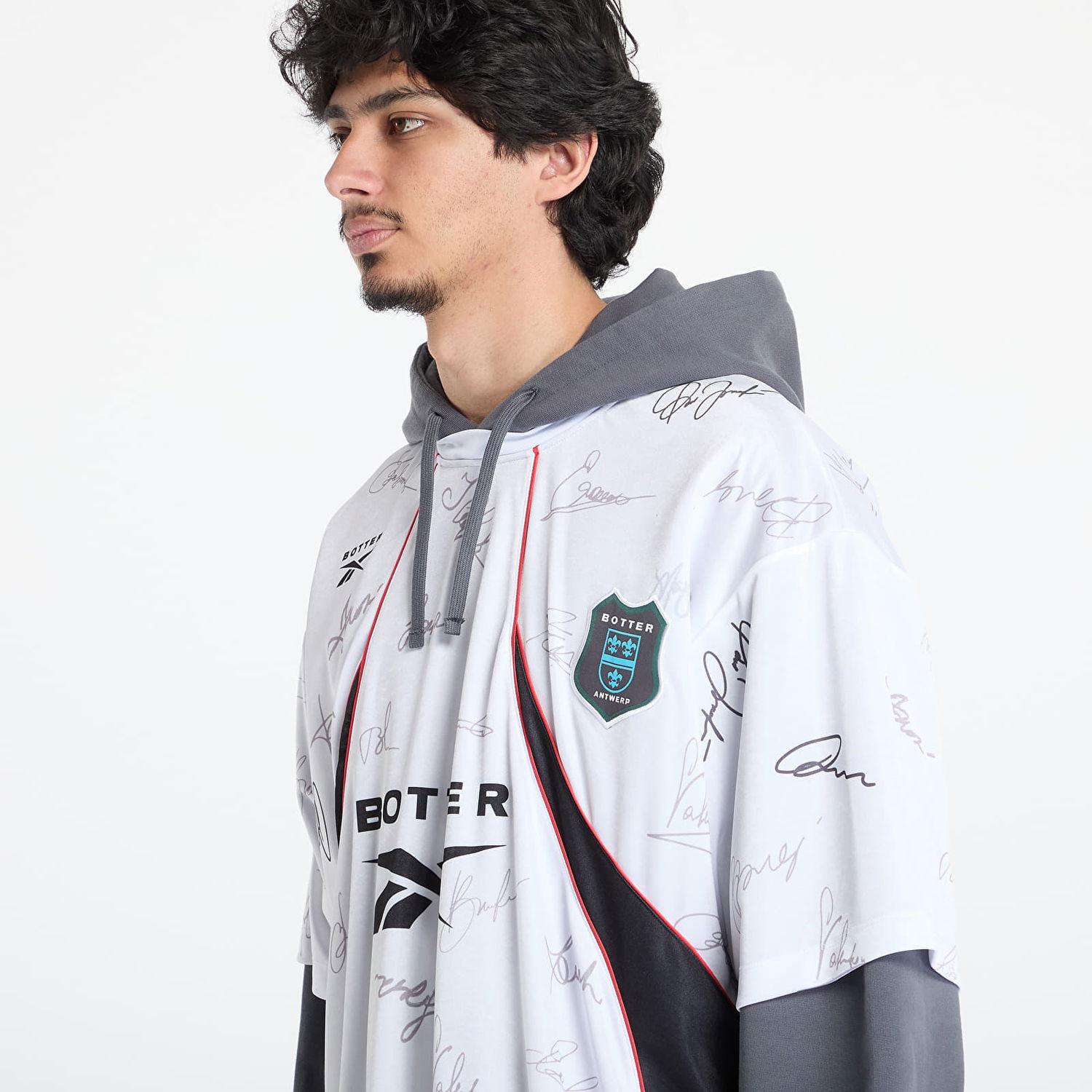 Dres Reebok Reebok x Botter Soccer Hybrid Hoodie with Autograph Print Biela | RMBB00WC99FLE0010601, 1