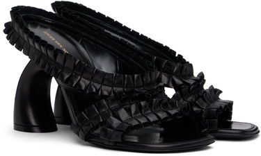 Doplnky Dries Van Noten Dries Van Noten Ruffled Leather Heeled Sandals Čierna | WS251-1566-150, 3