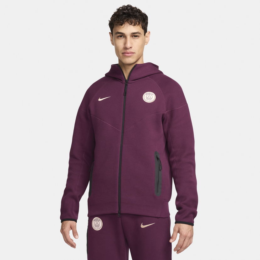 Mikina Nike Paris Saint-Germain Tech Fleece Windrunner Vínová | FZ4689-610