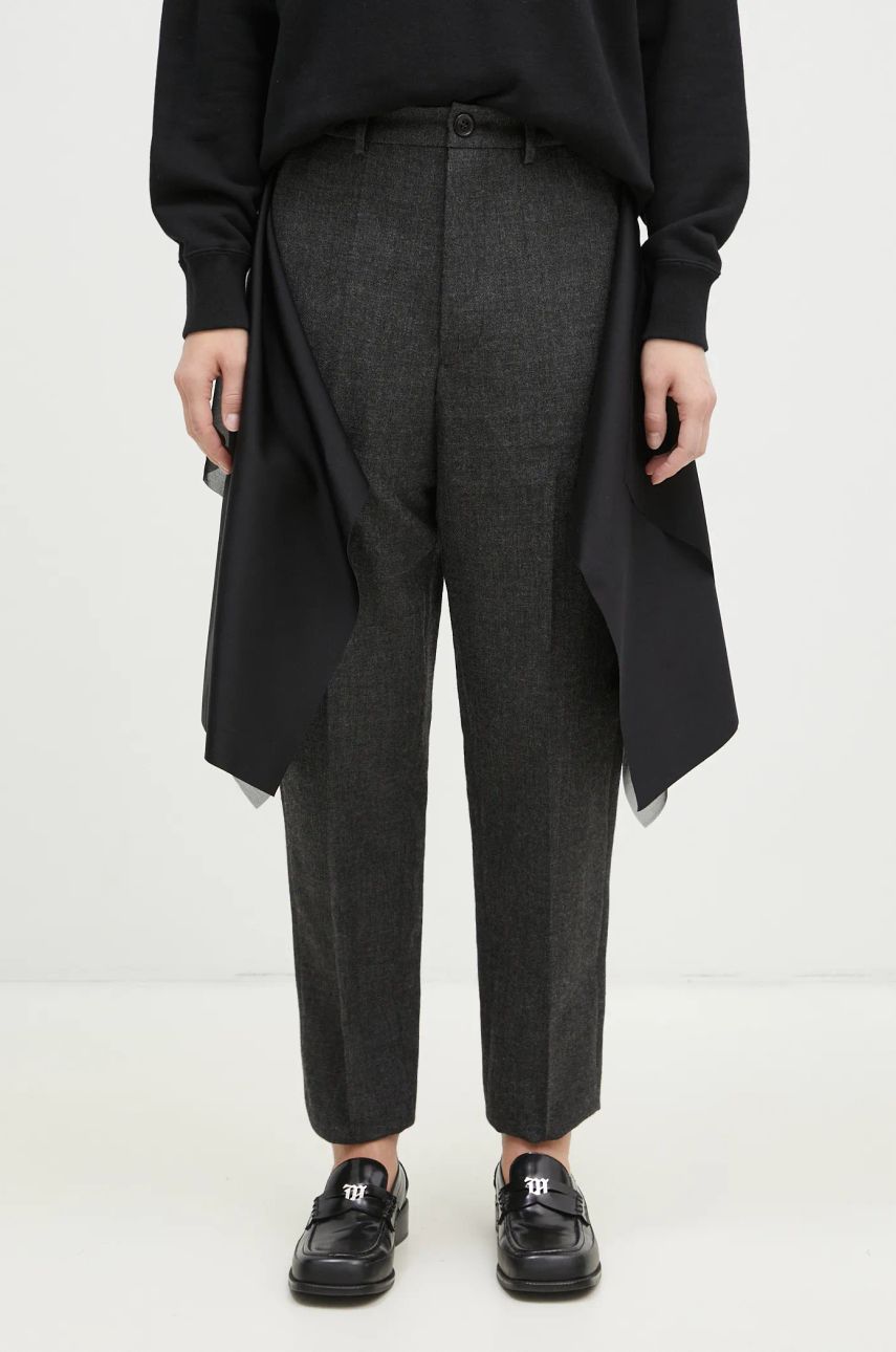 Nohavice UNDERCOVER High Waist Pants With Attached Skirt Overlay Šedá | UC2D1505, 0
