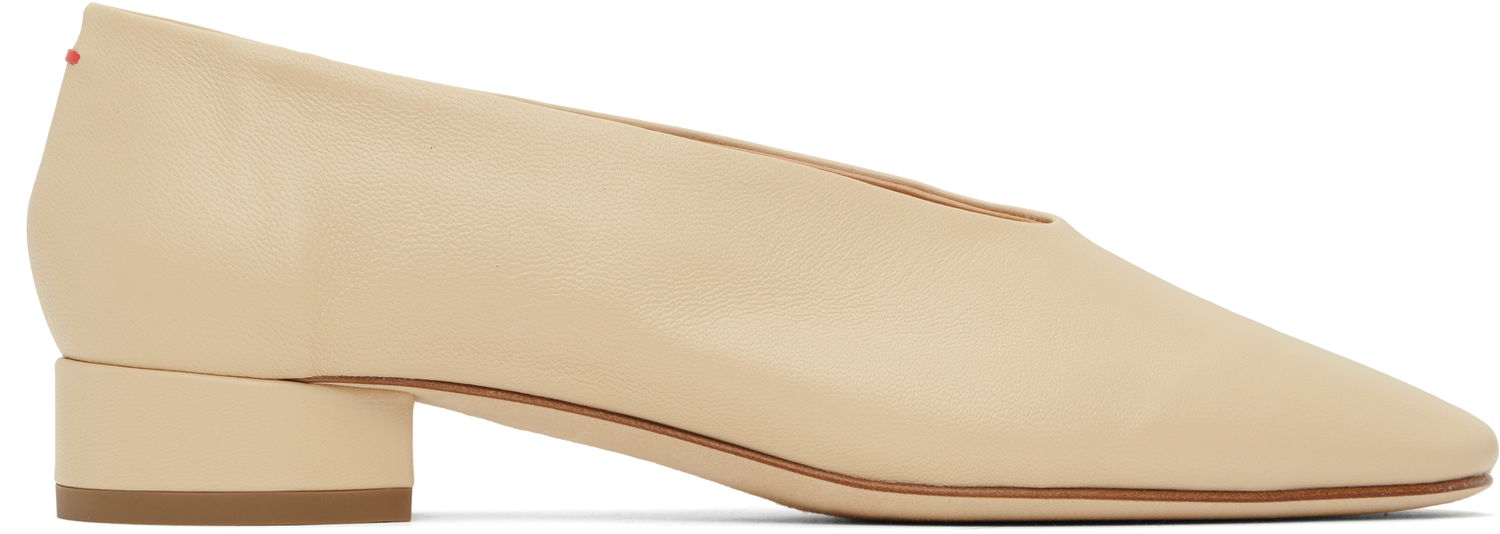 Oblečenie Aeyde Aeyde Delia Leather Ballerina Flats Béžová | A11-FL-GLVR25BL18-FW24-957-007, 0