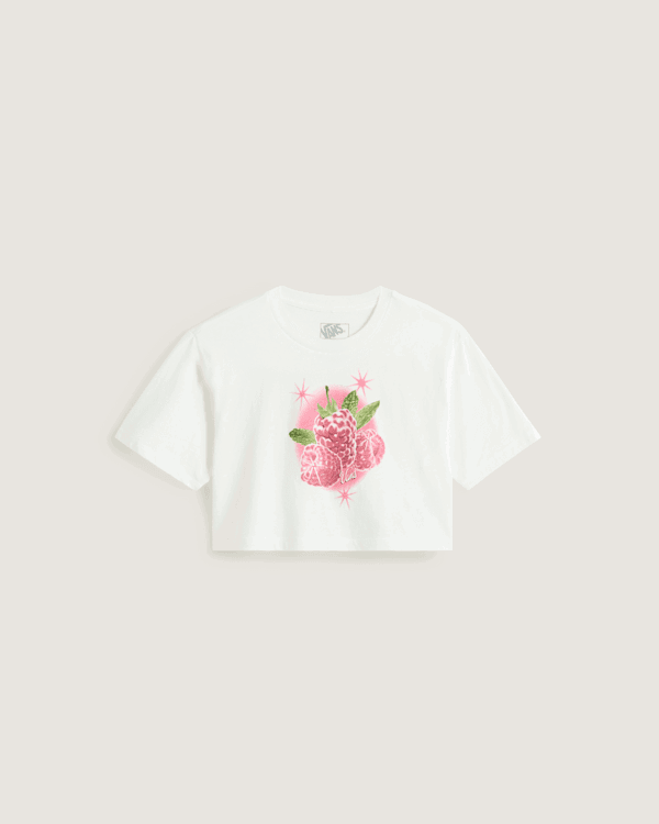 Crop Top Vans Vans Kids Star Berries Crop T-Shirt (8-14 Years), Size: M Biela | VN000PTHWHT