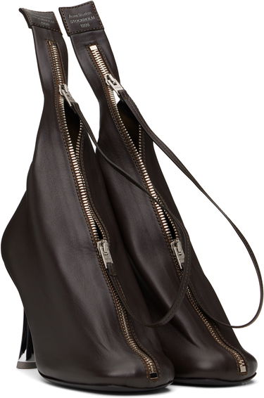 Doplnky Acne Studios Acne Studios Leather Zip Heels Hnedá | AD0784-, 3