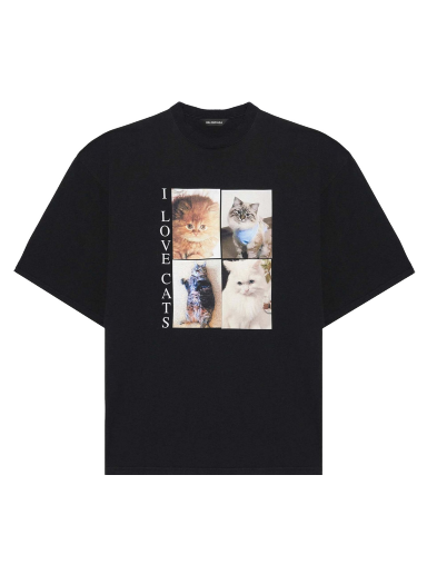 Tričko Balenciaga I Love Cats T-Shirt Čierna | 641614TJVG81000