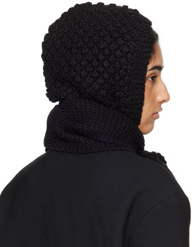 Šál SHUSHU/TONG SHUSHU/TONG Knit Bowknot Hooded Scarf Čierna | MWDCAC05 ACR001, 2