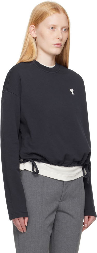 Sveter AMI AMI Paris Cotton De Coeur Drawstring Sweatshirt Fialová | FSW060.730, 4