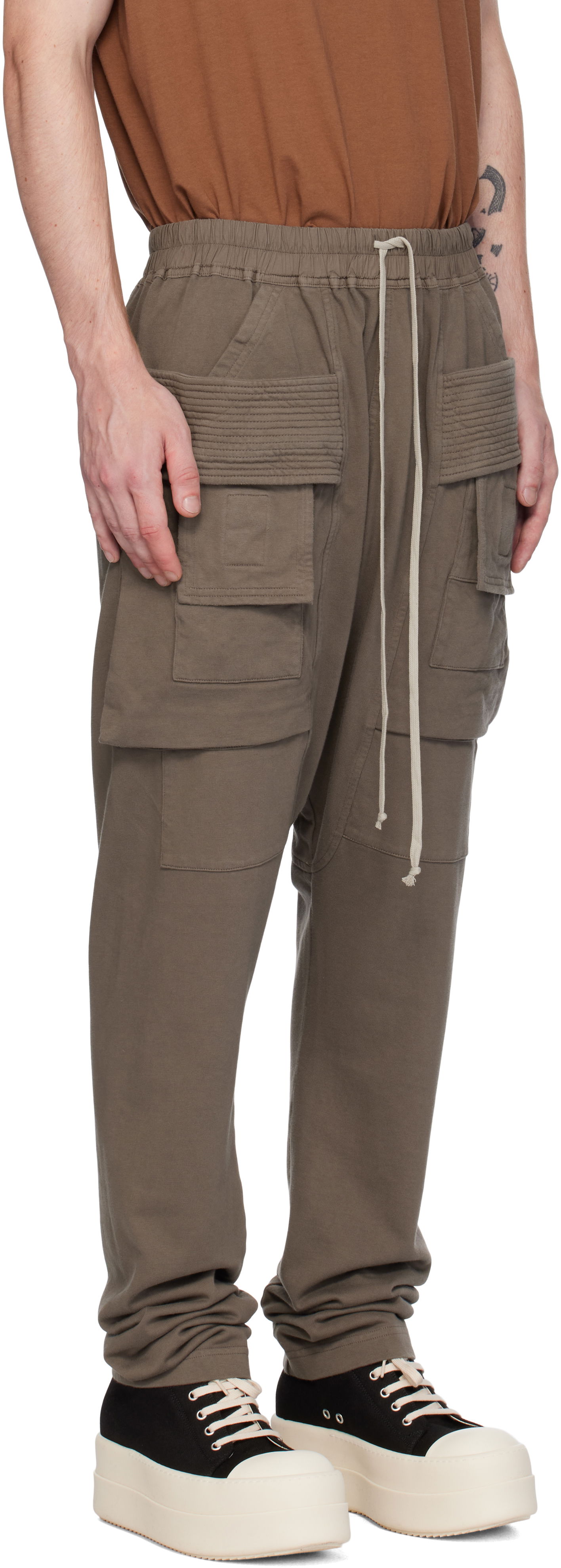 Cargo nohavice Rick Owens Rick Owens DRKSHDW Porterville Creatch Drawstring Cargo Pants Zelené | DU02D2376 RIG, 1