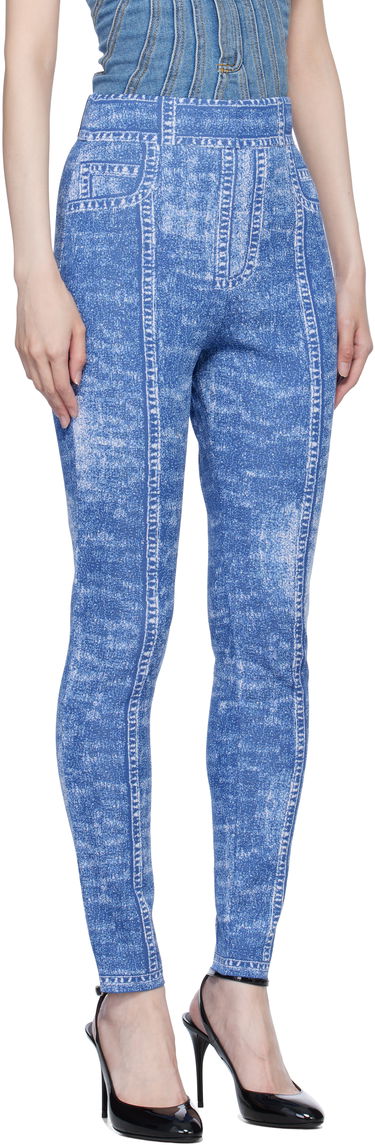 Legíny Balmain Denim Effect Knit Leggings Modrá | EF1PD185KH80, 1