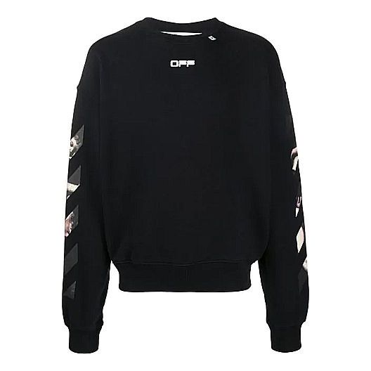 Sveter Off-White Caravaggio Arrows Sweatshirt Čierna | OMBA035S20E300041088