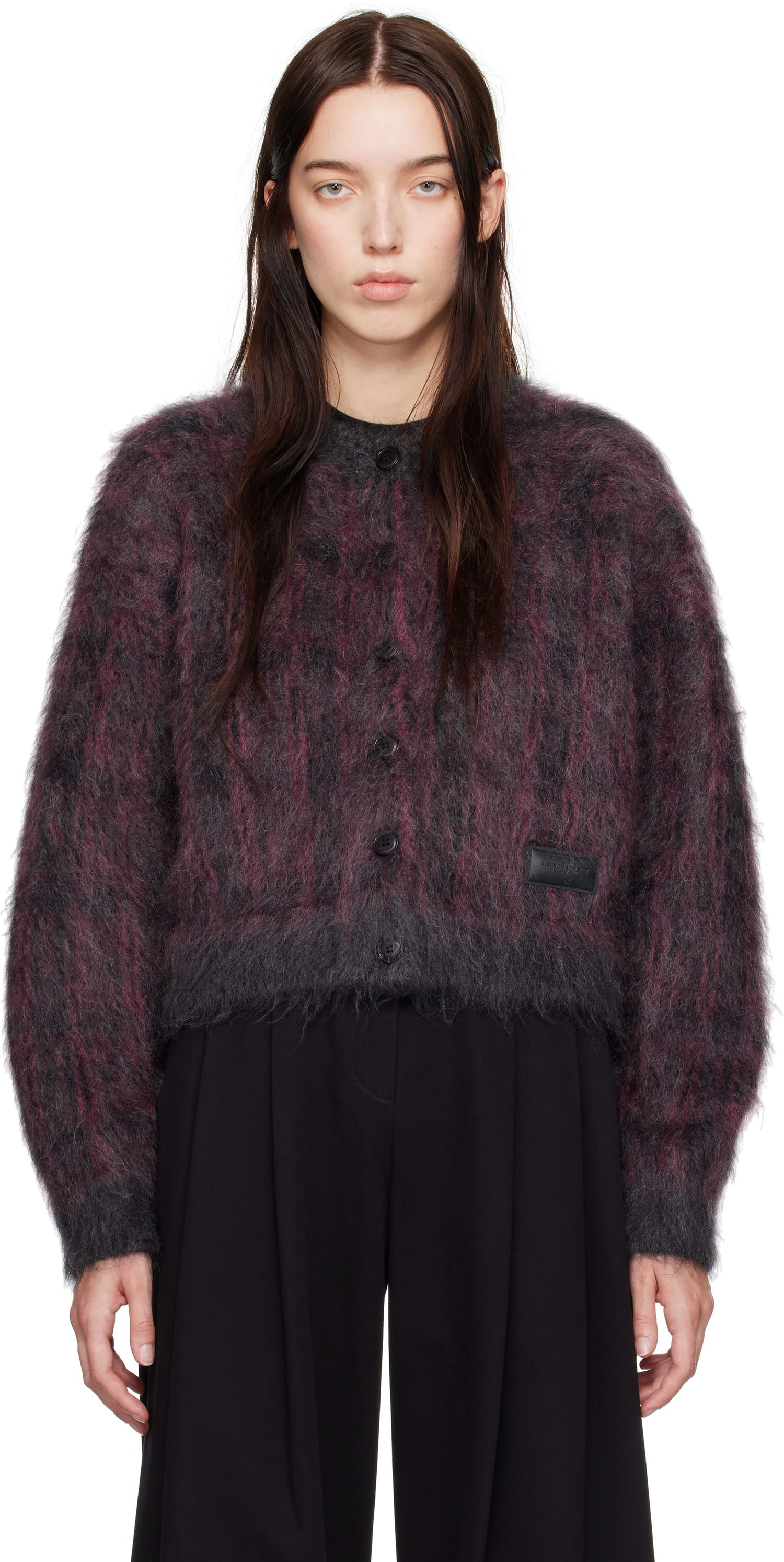 Sveter Alexander Wang Plaid Jacquard Knit Cardigan Ružová | 1KC4243040, 0