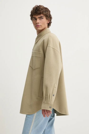 Košeľa Nanushka Oversized Wool Shirt Jacket Zelené | NM24PFJK00962, 0