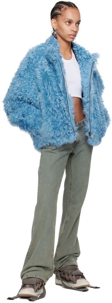 Bunda ERL ERL Stand Collar Shearling Jacket Modrá | ERL08J001, 3