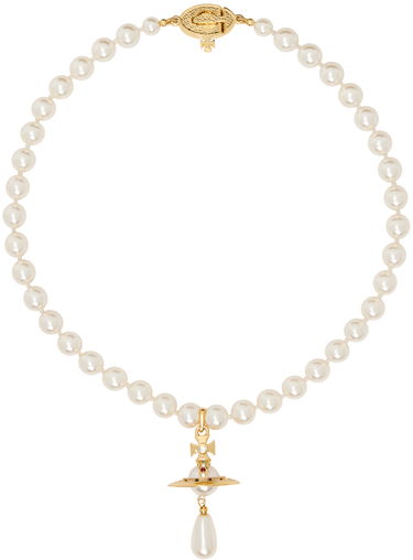 Náhrdelník Vivienne Westwood Pearl Drop Choker Necklace Metalická | 63030008-02R118-CN, 0
