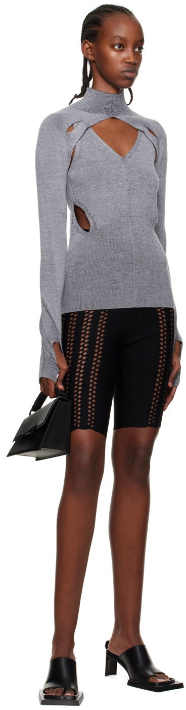 Sveter Dion Lee Cutout Turtleneck Top Šedá | C7078P22, 3