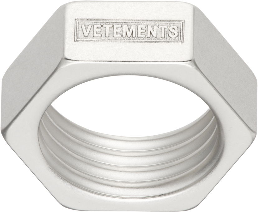 Prsteň VETEMENTS Vetements Silver-Tone Screwnut Ring Metalická | UH76RI200S