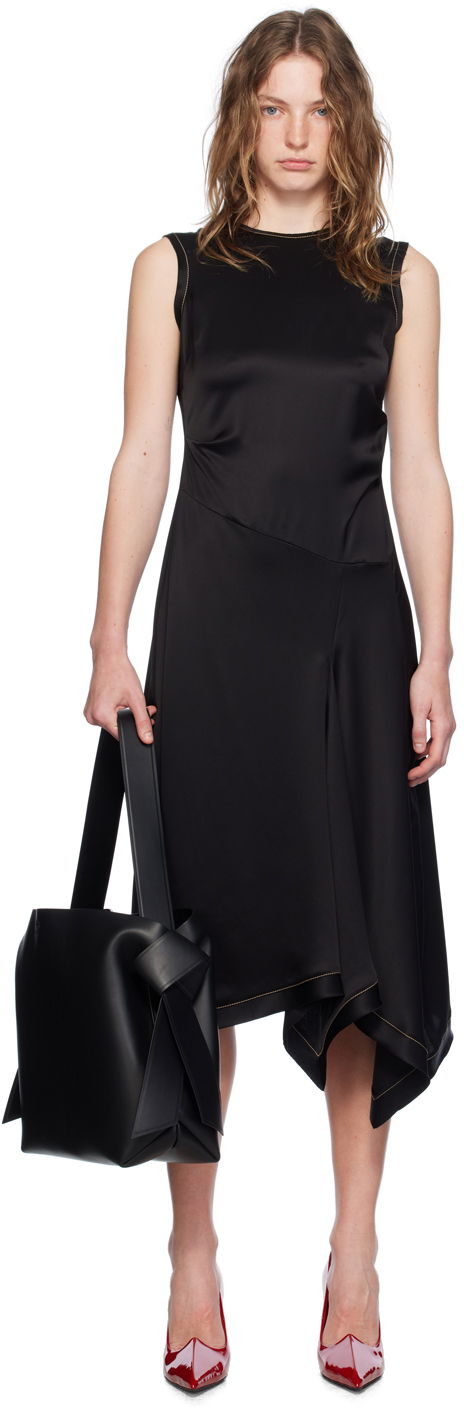 Šaty Acne Studios Black Raw Edge Midi Dress Čierna | A20734-, 0