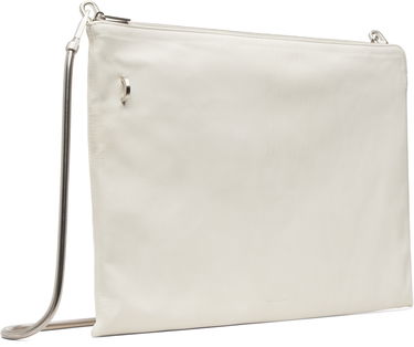Taška cez rameno Rick Owens Concordians Leather Pouch with Silver-tone Chain Strap Biela | RR02E1417 LBHH, 1