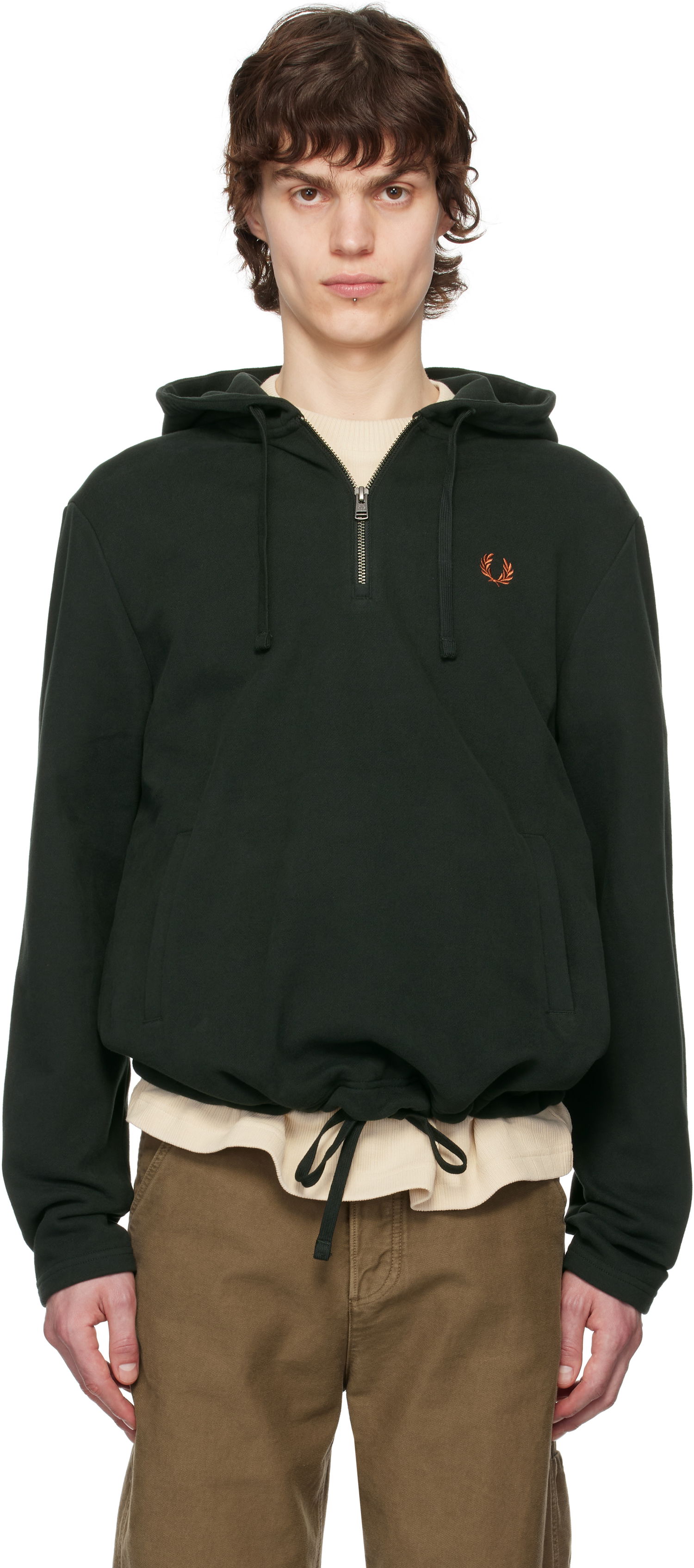 Mikina Fred Perry Fred Perry Smock Hoodie Zelené | M8619, 0