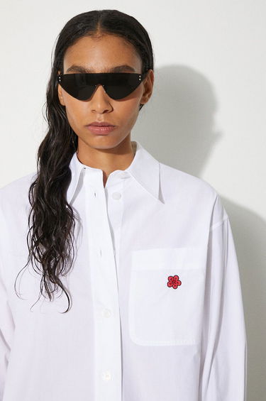Košeľa KENZO Kenzo Boke Flower Oversized Relaxed Fit Shirt Biela | FE62CH2569LS.01, 4