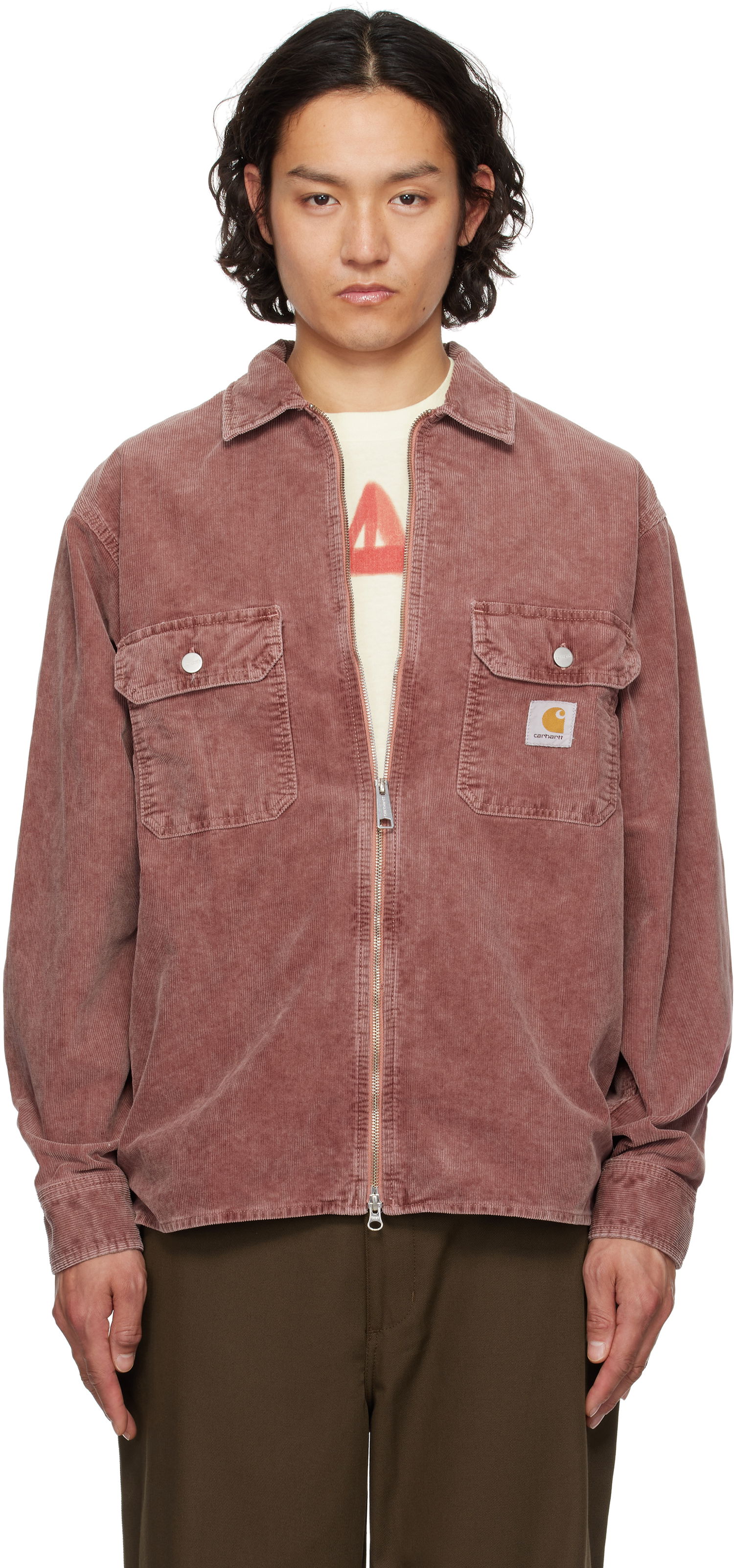 Košeľa Carhartt WIP Carhartt WIP Reynold Corduroy Overshirt Ružová | I034878, 0
