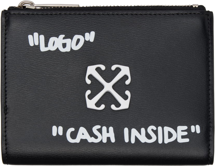 Peňaženka Off-White Off-White Jitney Bifold Quote Wallet Čierna | OWNC072C99LEA0011001