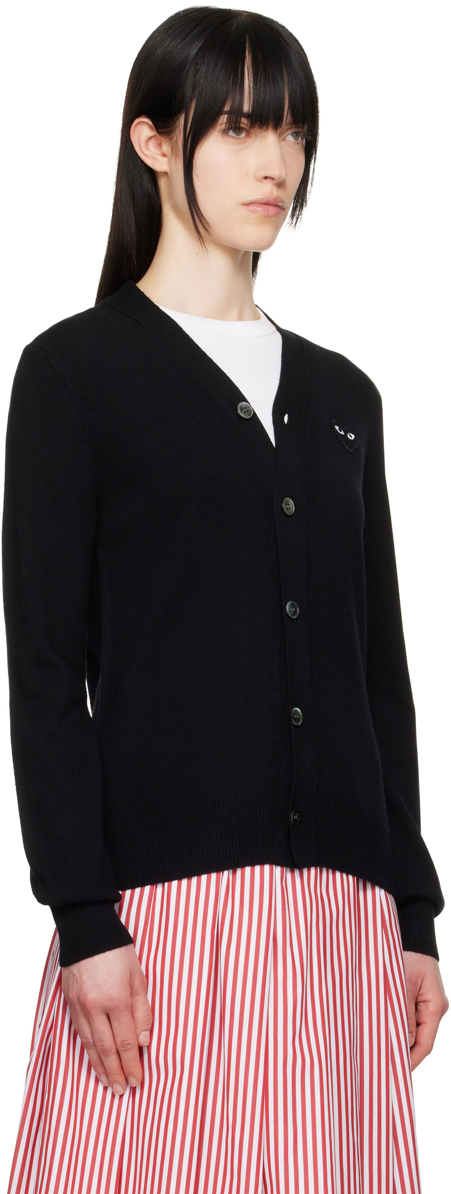 Sveter Comme des Garçons COMME des GARÇONS PLAY Heart Cardigan Čierna | AX-N024-051, 1