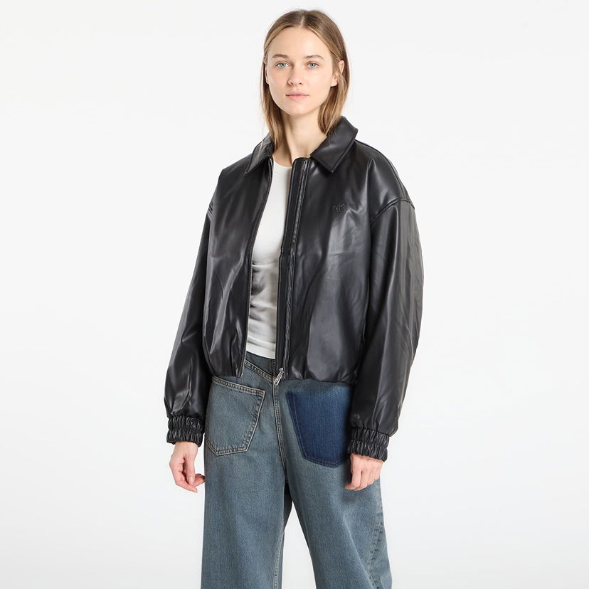 Bomber bunda CALVIN KLEIN Calvin Klein Jeans Faux Leather Insulated Jacket Čierna | LV047E507G UB1