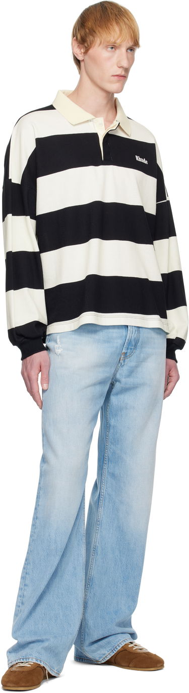 Polo tričko Rhude Rhude Striped Piqué Polo Čierna | RHSS25PO03012, 3