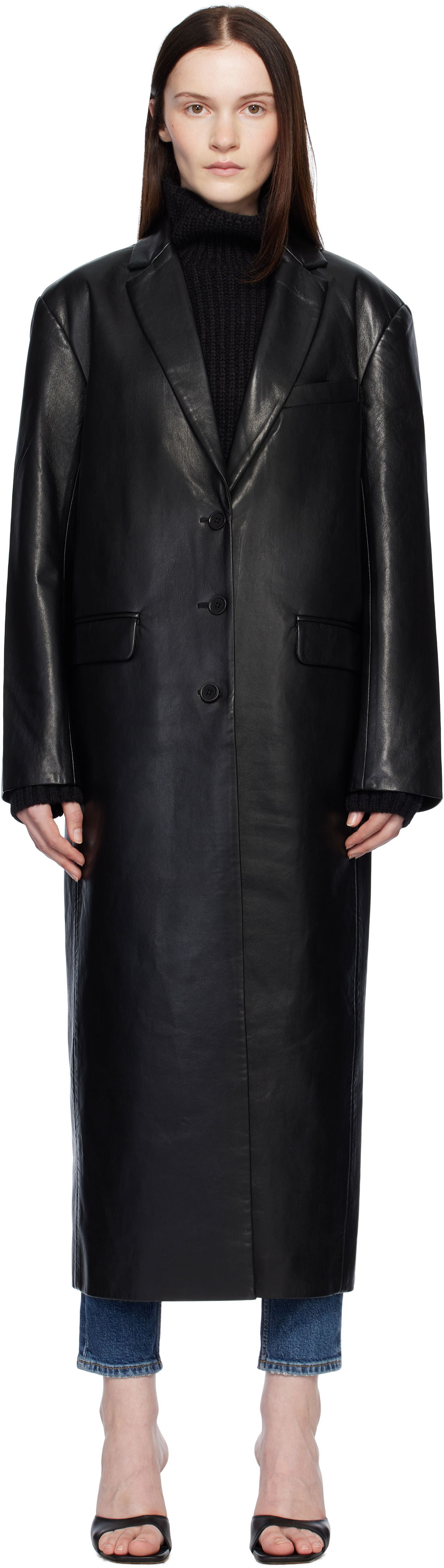 Quinn Oversized Faux Leather Trench