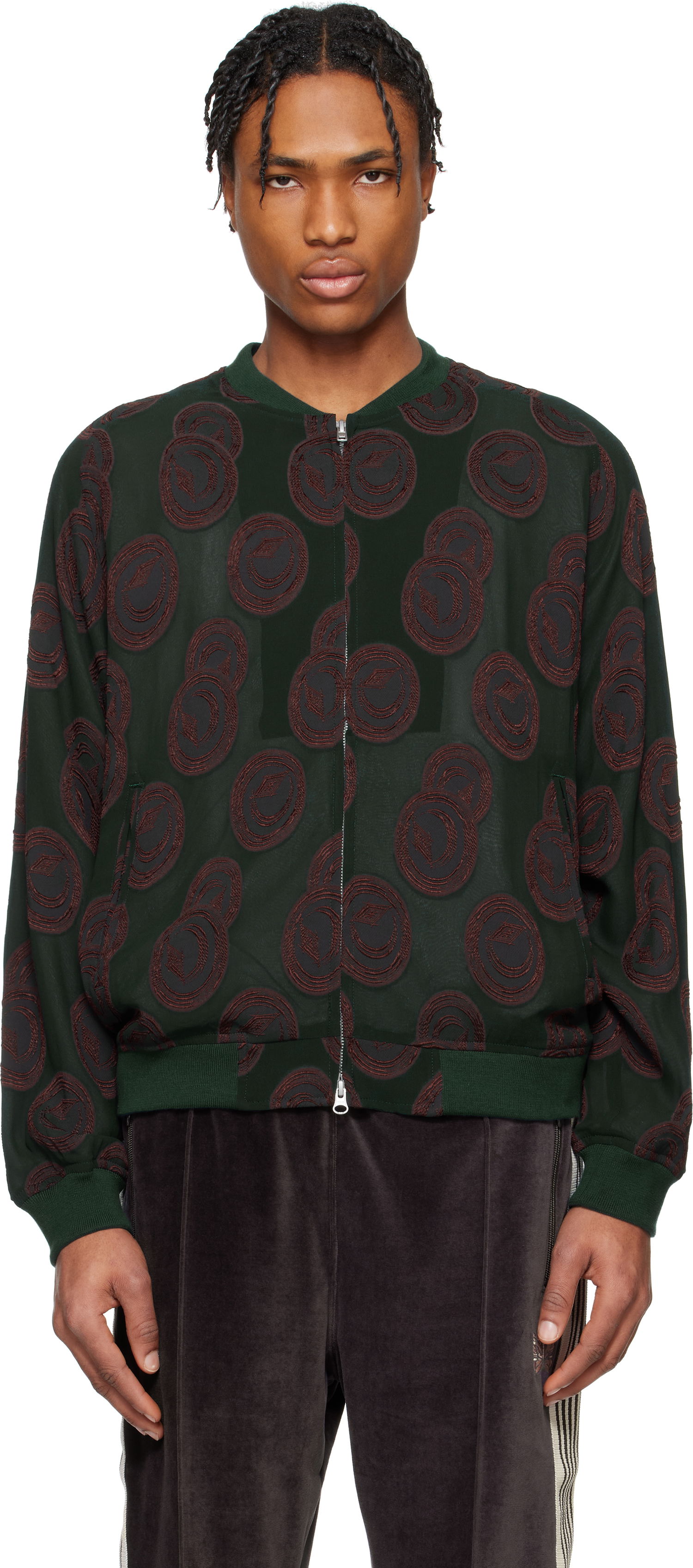 Bomber bunda Needles NEEDLES BB Print Bomber Jacket Zelené | QV122, 0