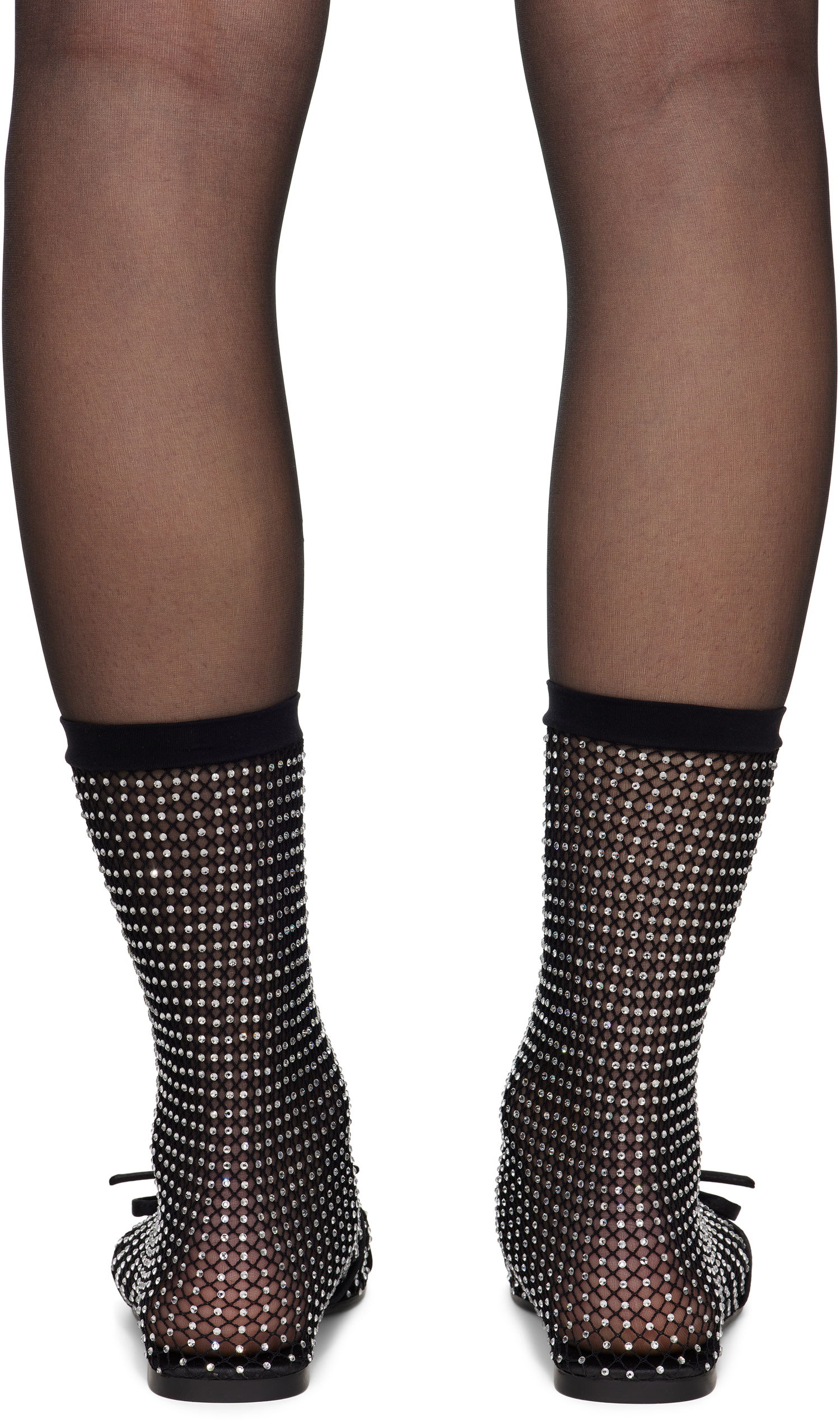 Ponožky Balenciaga Balenciaga Leopold Crystal-Embellished Mesh Ballerina Flats Čierna | 821043 W2EA2, 1