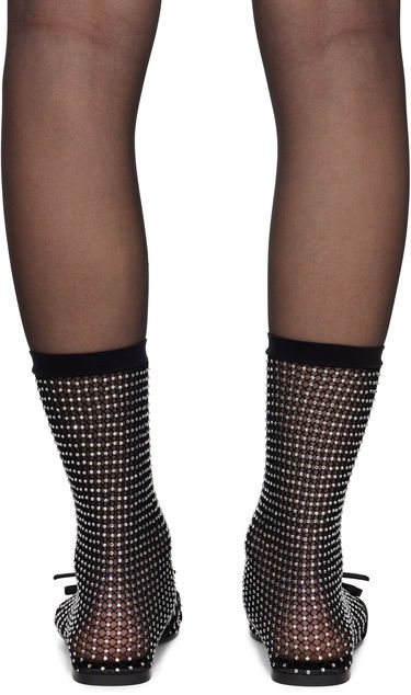 Ponožky Balenciaga Balenciaga Leopold Crystal-Embellished Mesh Ballerina Flats Čierna | 821043 W2EA2, 1