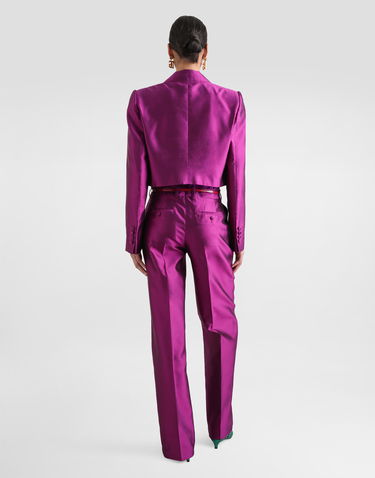Košeľa Dolce & Gabbana Satin Shirt With Pussy-bow Fialová | F5T17TFU1AUR0718, 2