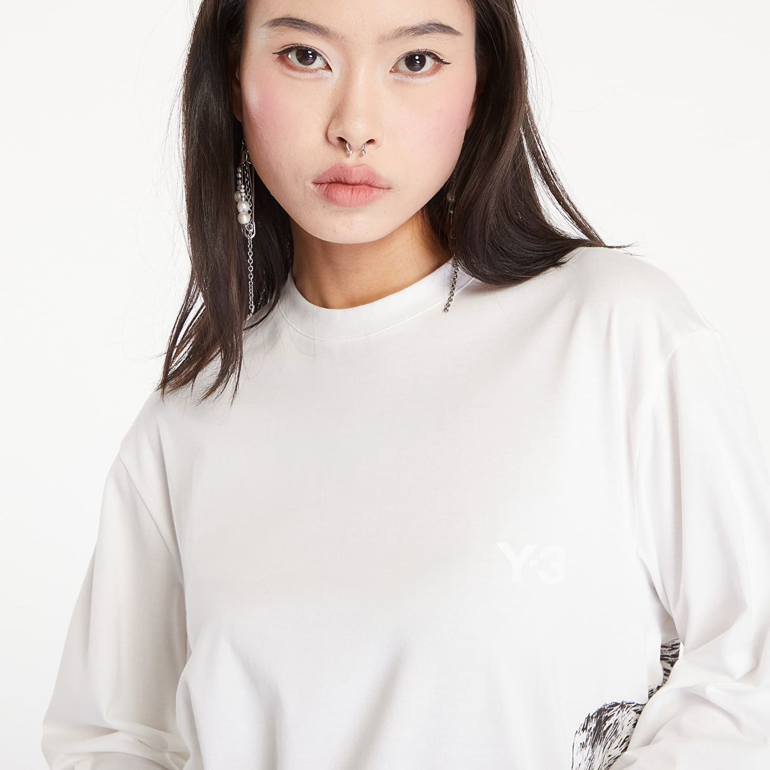 Tričko Y-3 Graphic Long Sleeve Tee UNISEX Core White Biela | IX0404, 1