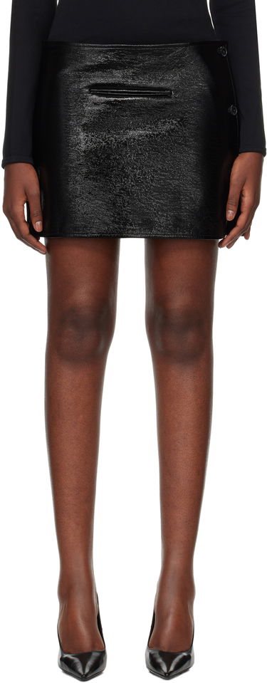 Sukňa Courrèges Vinyl Asymmetrical Miniskirt Čierna | 424CJU204VY0014, 0
