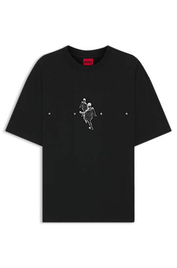 Tričko BOSS Oversized-fit T-shirt in cotton jersey with graphic artwork Čierna | 50553337