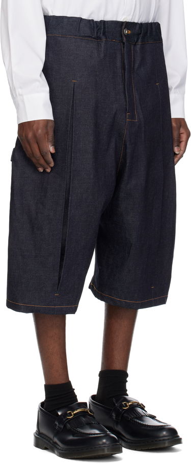 Šortky sage NATION SAGE NATION Box Pleat Denim Shorts Modrá | S089 BOX PLEAT DENIM SHORTS, 1