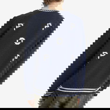 Sveter Pop Trading Company Knitted Logo Crew Sweater Navy | POPSS25-06-002, 3