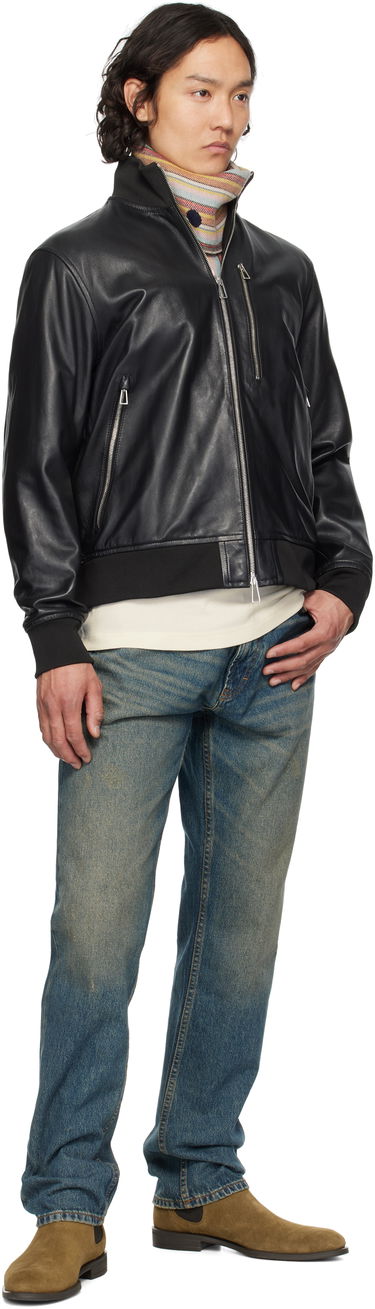Bomber bunda Paul Smith PS Paul Smith Leather Bomber Jacket Čierna | M2R-373ZL-P21450-79, 3