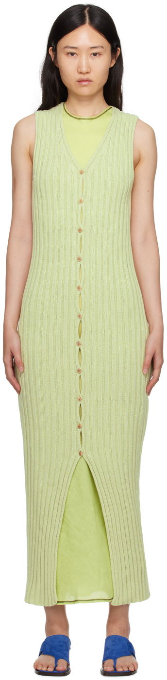 Šaty Baserange Maxi Knit Dress Zelené | DRLOS-CO-SP24, 0